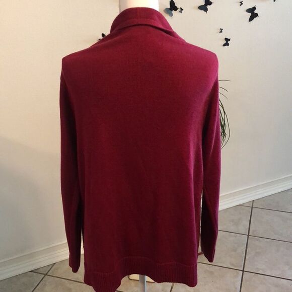 NWOT J Jill maroon cardigan zipper sides L - Picture 5 of 16